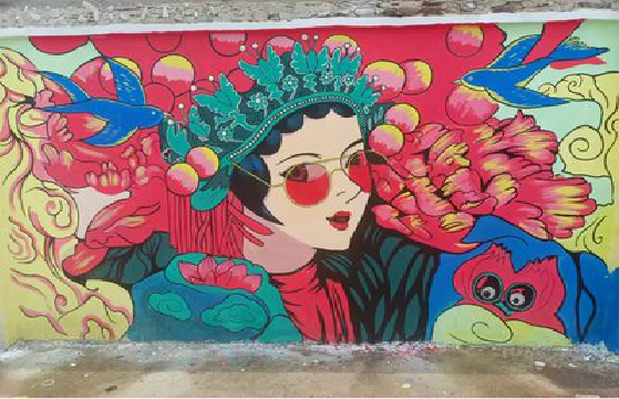 府谷墙体彩绘-网红墙