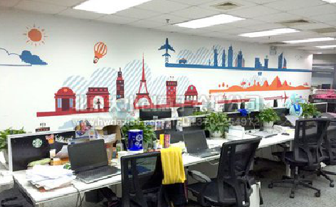 府谷教你设计办公室墙绘的方法。