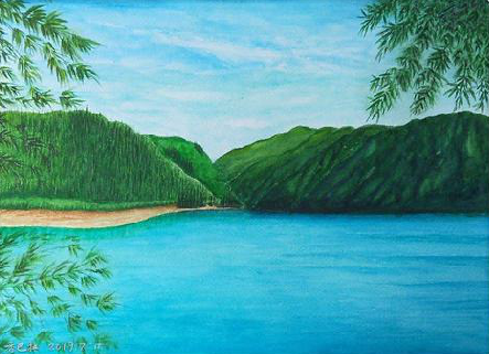 府谷在墙绘中，如何绘画绿水青山？