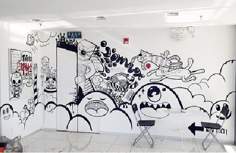 府谷手绘墙并非传统涂鸦。